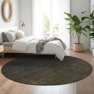 Piper Looms Mayfield Modern AMF844 Chocolate Machine Washable Area Rug Round Lifestyle Image Feature