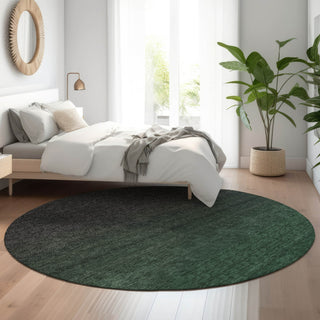 Piper Looms Mayfield Modern AMF844 Emerald Machine Washable Area Rug Round Lifestyle Image Feature