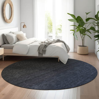 Piper Looms Mayfield Modern AMF844 Navy Machine Washable Area Rug Round Lifestyle Image Feature