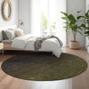 Piper Looms Mayfield Modern AMF844 Olive Machine Washable Area Rug Round Lifestyle Image Feature