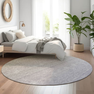 Piper Looms Mayfield Ombre AMF845 Beige Machine Washable Area Rug Round Lifestyle Image Feature