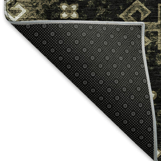 Piper Looms Mayfield Medallions AMF846 Black Machine Washable Area Rug Backing Image