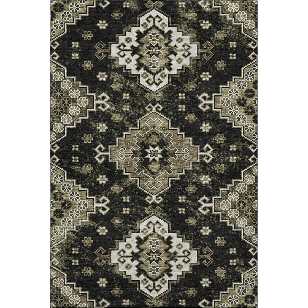 Piper Looms Mayfield Medallions AMF846 Black Machine Washable Area Rug main image