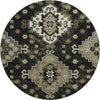 Piper Looms Mayfield Medallions AMF846 Black Machine Washable Area Rug Round Main Image