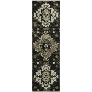 Piper Looms Mayfield Medallions AMF846 Black Machine Washable Area Rug Runner Main Image