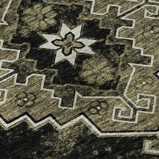 Piper Looms Mayfield Medallions AMF846 Black Machine Washable Area Rug Swatch Image