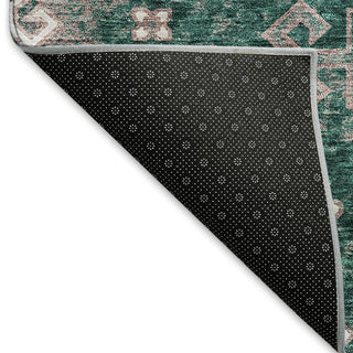 Piper Looms Mayfield Medallions AMF846 Emerald Machine Washable Area Rug Backing Image