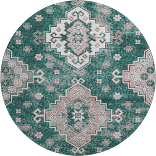 Piper Looms Mayfield Medallions AMF846 Emerald Machine Washable Area Rug Round Main Image