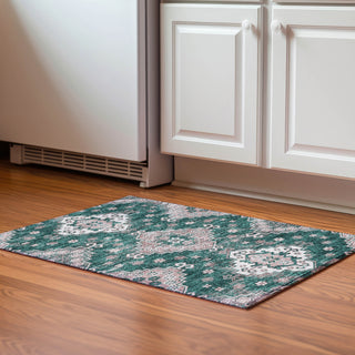 Piper Looms Mayfield Medallions AMF846 Emerald Machine Washable Area Rug Scatter Lifestyle Image Feature