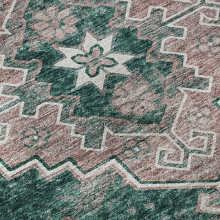 Piper Looms Mayfield Medallions AMF846 Emerald Machine Washable Area Rug Swatch Image