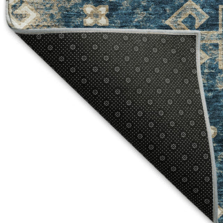 Piper Looms Mayfield Medallions AMF846 Navy Machine Washable Area Rug Backing Image