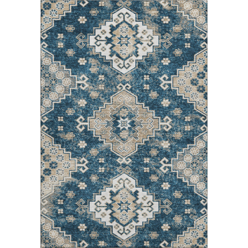 Piper Looms Mayfield Medallions AMF846 Navy Machine Washable Area Rug main image