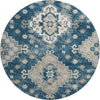 Piper Looms Mayfield Medallions AMF846 Navy Machine Washable Area Rug Round Main Image