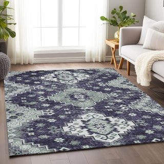 Piper Looms Mayfield Medallions AMF846 Purple Machine Washable Area Rug Lifestyle Image Feature