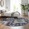 Piper Looms Mayfield Medallions AMF846 Purple Machine Washable Area Rug Round Lifestyle Image Feature