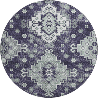 Piper Looms Mayfield Medallions AMF846 Purple Machine Washable Area Rug Round Main Image