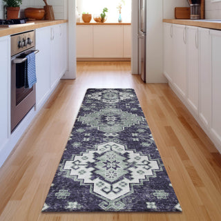 Piper Looms Mayfield Medallions AMF846 Purple Machine Washable Area Rug Runner Lifestyle Image Feature