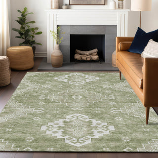 Piper Looms Mayfield Medallions AMF847 Aloe Machine Washable Area Rug Lifestyle Image Feature