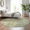 Piper Looms Mayfield Medallions AMF847 Aloe Machine Washable Area Rug Round Lifestyle Image Feature