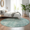 Piper Looms Mayfield Medallions AMF847 Aqua Machine Washable Area Rug Round Lifestyle Image Feature