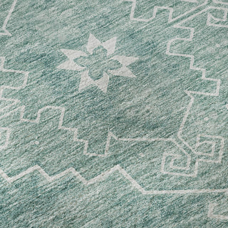Piper Looms Mayfield Medallions AMF847 Aqua Machine Washable Area Rug Swatch Image