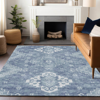 Piper Looms Mayfield Medallions AMF847 Blue Machine Washable Area Rug Lifestyle Image Feature