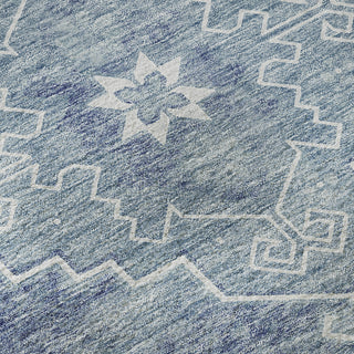 Piper Looms Mayfield Medallions AMF847 Blue Machine Washable Area Rug Swatch Image