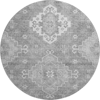 Piper Looms Mayfield Medallions AMF847 Gray Machine Washable Area Rug Round Main Image