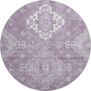 Piper Looms Mayfield Medallions AMF847 Lavender Machine Washable Area Rug Round Main Image