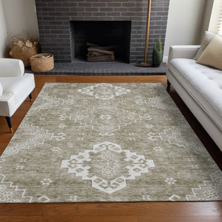 Piper Looms Mayfield Medallions AMF847 Taupe Machine Washable Area Rug Lifestyle Image Feature