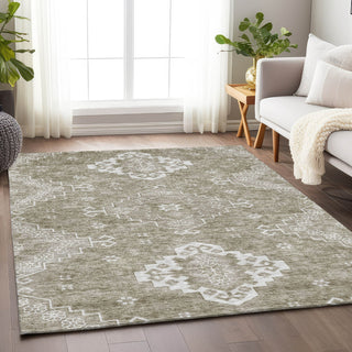 Piper Looms Mayfield Medallions AMF847 Taupe Machine Washable Area Rug Lifestyle Image Feature
