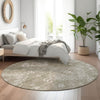 Piper Looms Mayfield Medallions AMF847 Taupe Machine Washable Area Rug Round Lifestyle Image Feature