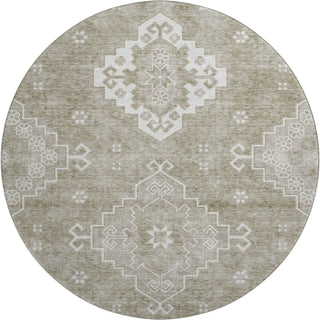 Piper Looms Mayfield Medallions AMF847 Taupe Machine Washable Area Rug Round Main Image