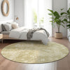 Piper Looms Mayfield Medallions AMF847 Wheat Machine Washable Area Rug Round Lifestyle Image Feature
