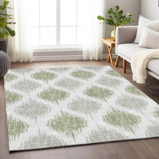 Piper Looms Mayfield Ikat AMF848 Aloe Machine Washable Area Rug Lifestyle Image Feature