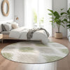 Piper Looms Mayfield Ikat AMF848 Aloe Machine Washable Area Rug Round Lifestyle Image Feature