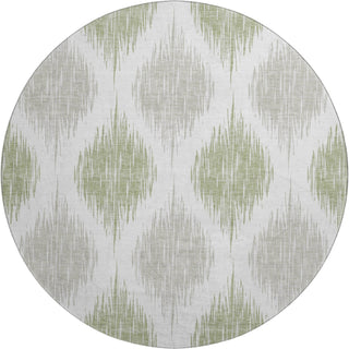 Piper Looms Mayfield Ikat AMF848 Aloe Machine Washable Area Rug Round Main Image