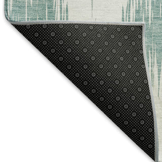 Piper Looms Mayfield Ikat AMF848 Aqua Machine Washable Area Rug Backing Image