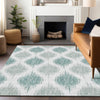 Piper Looms Mayfield Ikat AMF848 Aqua Machine Washable Area Rug Lifestyle Image Feature