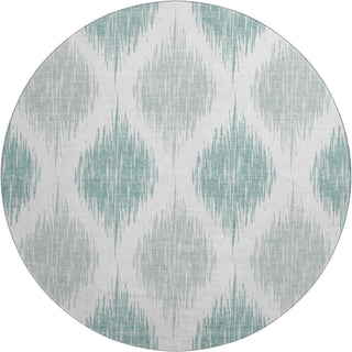 Piper Looms Mayfield Ikat AMF848 Aqua Machine Washable Area Rug Round Main Image