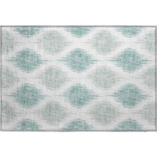 Piper Looms Mayfield Ikat AMF848 Aqua Machine Washable Area Rug Scatter Main Image