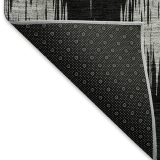 Piper Looms Mayfield Ikat AMF848 Black Machine Washable Area Rug Backing Image