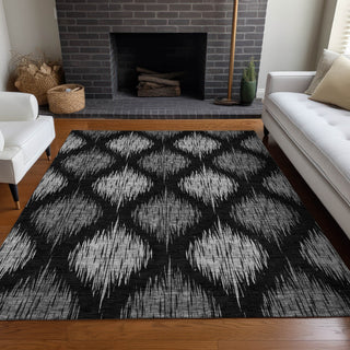 Piper Looms Mayfield Ikat AMF848 Black Machine Washable Area Rug Lifestyle Image Feature