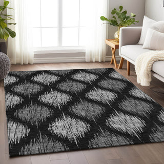 Piper Looms Mayfield Ikat AMF848 Black Machine Washable Area Rug Lifestyle Image Feature