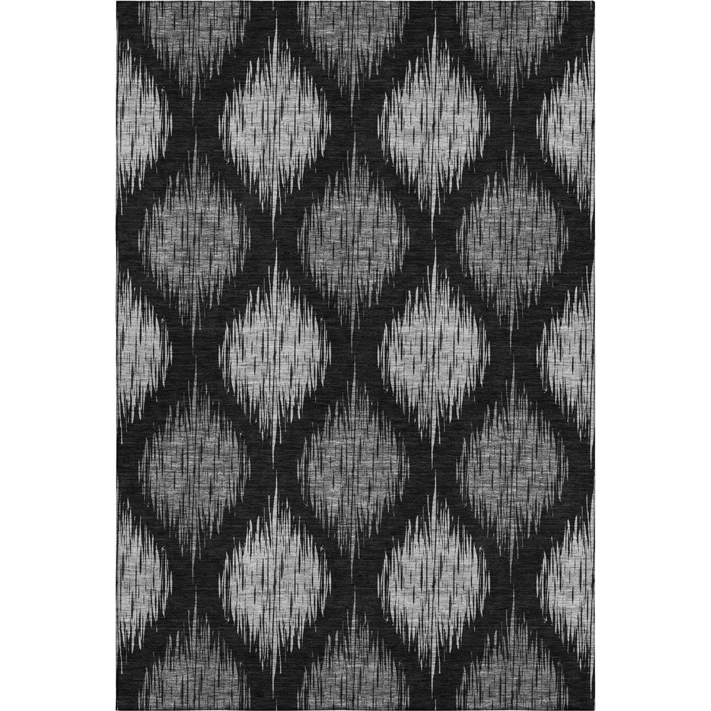 Piper Looms Mayfield Ikat AMF848 Black Machine Washable Area Rug main image