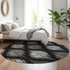 Piper Looms Mayfield Ikat AMF848 Black Machine Washable Area Rug Round Lifestyle Image Feature