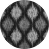 Piper Looms Mayfield Ikat AMF848 Black Machine Washable Area Rug Round Main Image