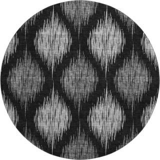 Piper Looms Mayfield Ikat AMF848 Black Machine Washable Area Rug Round Main Image