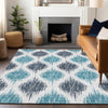 Piper Looms Mayfield Ikat AMF848 Blue Machine Washable Area Rug Lifestyle Image Feature
