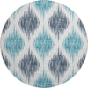 Piper Looms Mayfield Ikat AMF848 Blue Machine Washable Area Rug Round Main Image